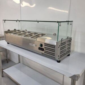 Brand New Refrigerated Pizza Saladette Topping unit 121cmW x 34cmD x 46cmH