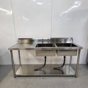 New LH Drainer Stainless Steel Double Sink