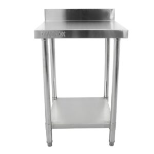 Brand New Stainless Steel 60cm Prep Table With Upstand and Under Shelf