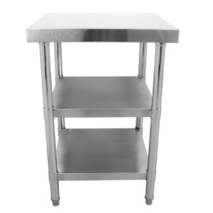 Brand New Stainless Steel 60cm Prep Table With 2 Under Shelves