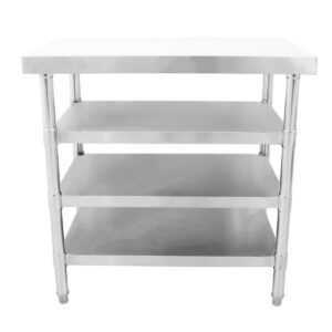 Brand New flat Stainless Steel 90cm Prep Table With 3 Under Shelves