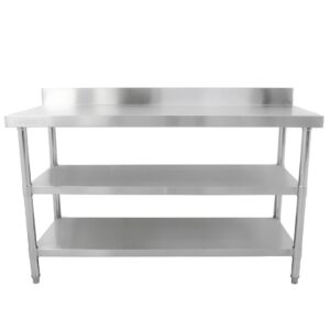 Brand New Stainless Steel 150cm Prep Table With Upstand and Under Shelf