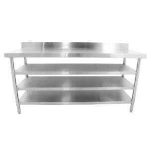 Brand New Stainless Steel 180cm Prep Table With Upstand and 3 Undershelves