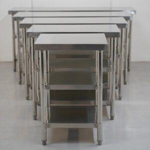 Brand New Castors & Flat Packed Tables With 2 Shelves Various Sizes60cm/90cm/120cm/150cm/180cm