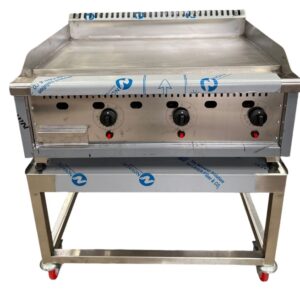 Canmac Professional W900 Chrome Top 20 mm Thick Plate with Thermostatic Gas Valve Griddle+Stand