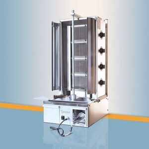 4 BURNER KEBAB MACHINE N/LPG + Doner Knife & Side Cover