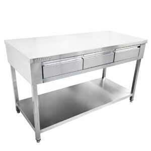 New Diaminox Stainless Steel Table With 3 Drawers 150cm Wide