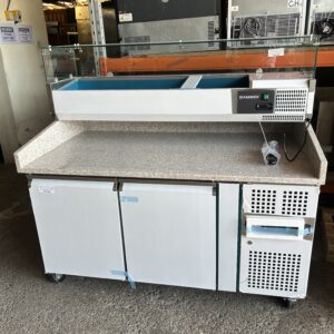 Marble Top Bench Fridge + 150cm Pizza Topping Unit