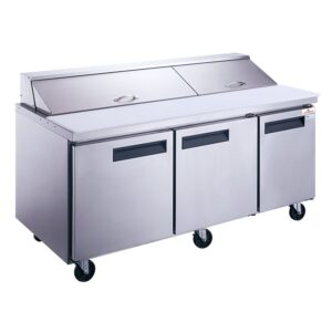 Brand New Caterway 3-Door Commercial Food Prep Table Refrigerator