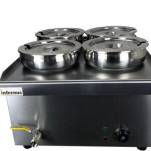 Infernus Electric Round Pot Bain Marie – 4 x 7L Pot
